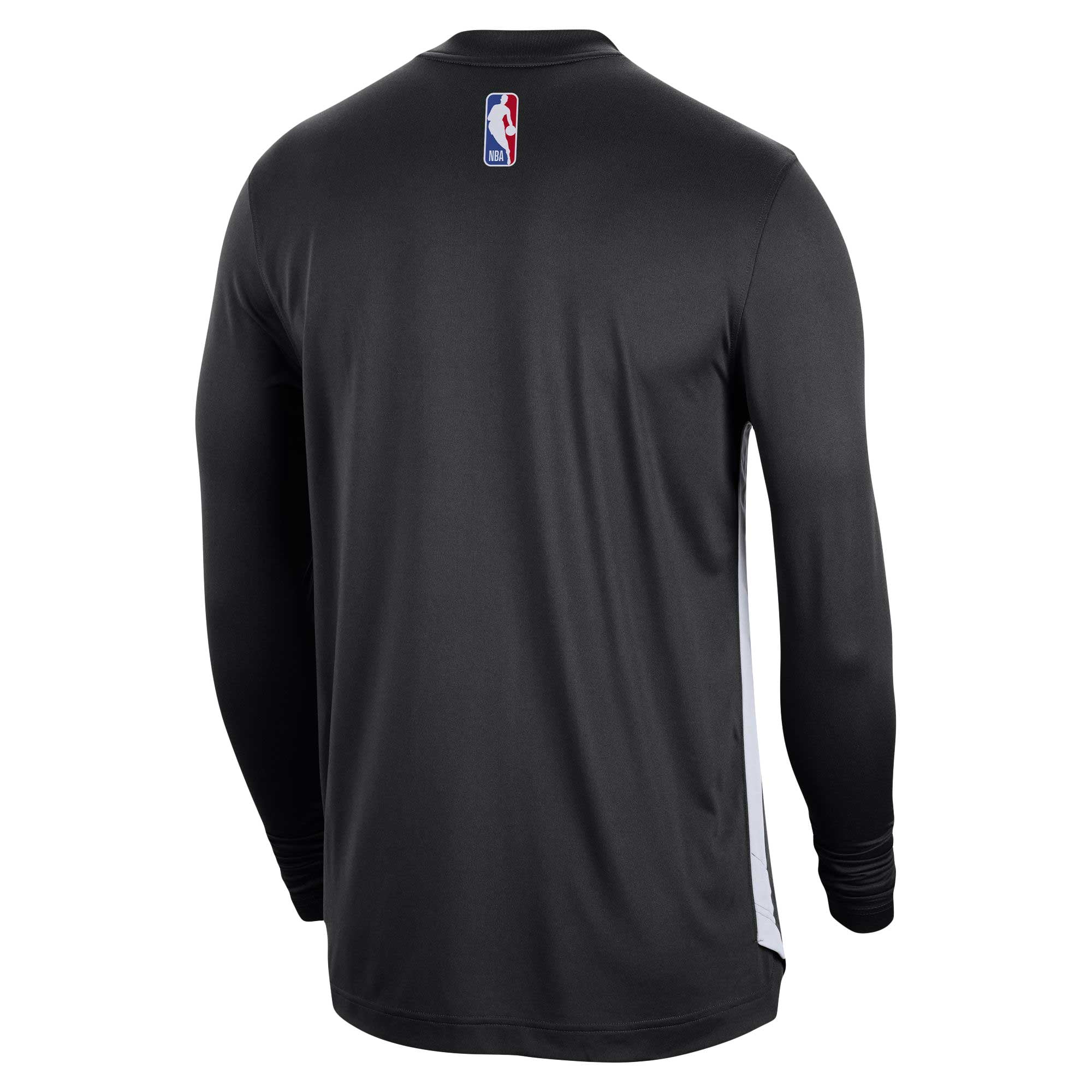 Maillot d'entraînement unisexe Nike noir Brooklyn Nets 2023/24 authentique à manches longues d'avant-match